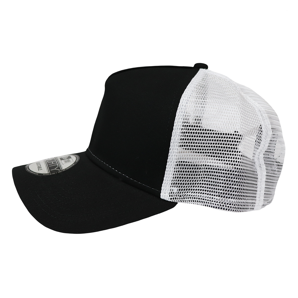 New Era Black/White Snapback Mesh Back Trucker Cap