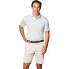 Johnnie-O Men's White Michael Striped Jersey Performance Polo