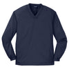 Sport-Tek Men's True Navy V-Neck Raglan Wind Shirt