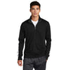 Sport-Tek Men's Black/White Tricot Track Jacket