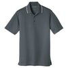 Port Authority Men's Graphite/White Dry Zone UV Micro-Mesh Tipped Polo