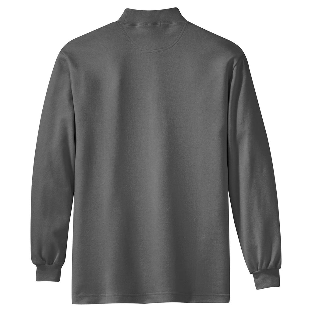 Port Authority Men's Steel Grey Interlock Knit Mock Turtleneck