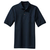 Port Authority Men's Navy Pique Knit Polo with Pocket