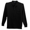 Port Authority Men's Black Tall Silk Touch Long Sleeve Polo