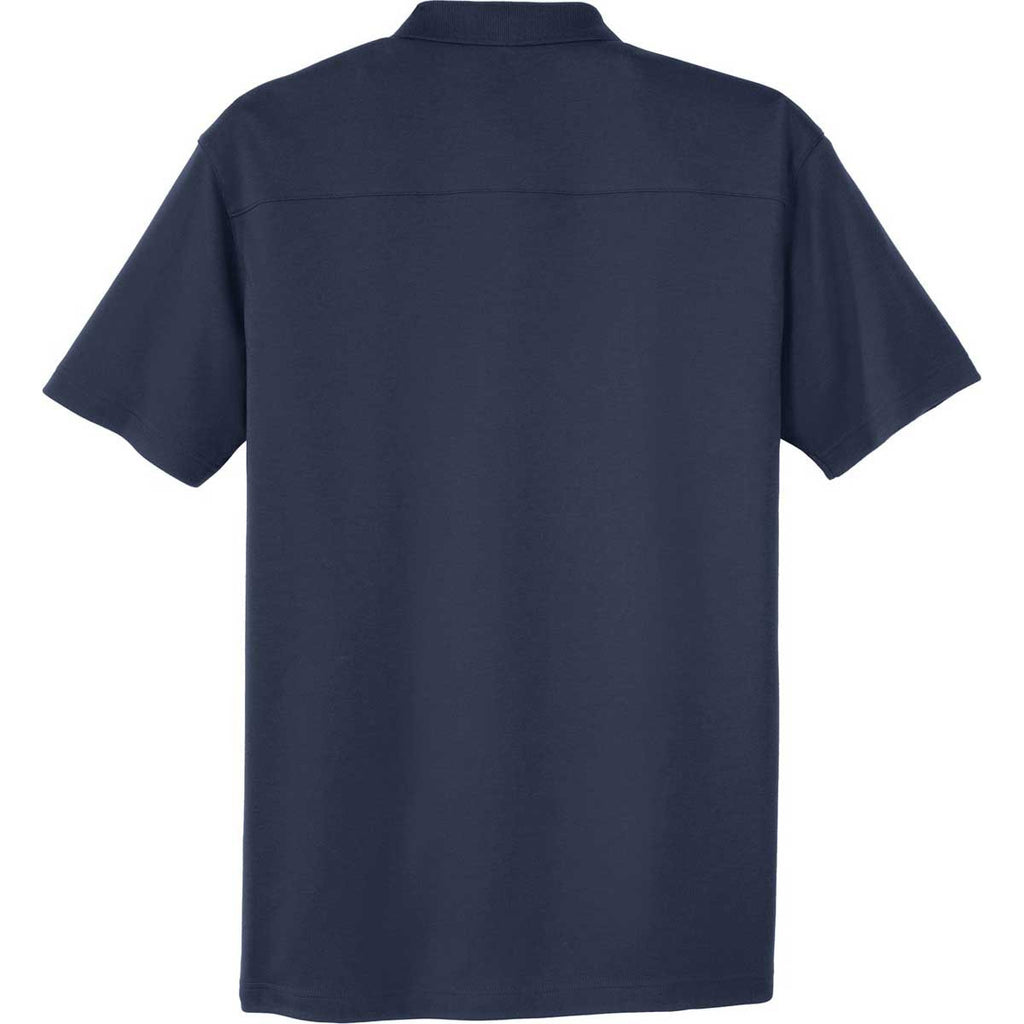 Port Authority Men's Navy Silk Touch Interlock Performance Polo