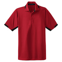 Port Authority Men's Engine Red/Black Dry Zone Colorblock Ottoman Polo