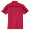 Port Authority Men's Red/Black Silk Touch Performance Colorblock Stripe Polo