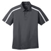 Port Authority Men's Steel Grey/White Silk Touch Performance Colorblock Stripe Polo