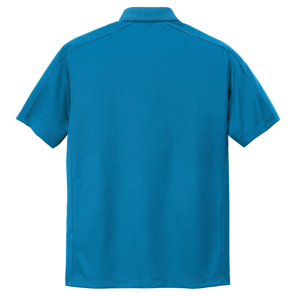 Port Authority Men's Blue Wake Diamond Jacquard Polo