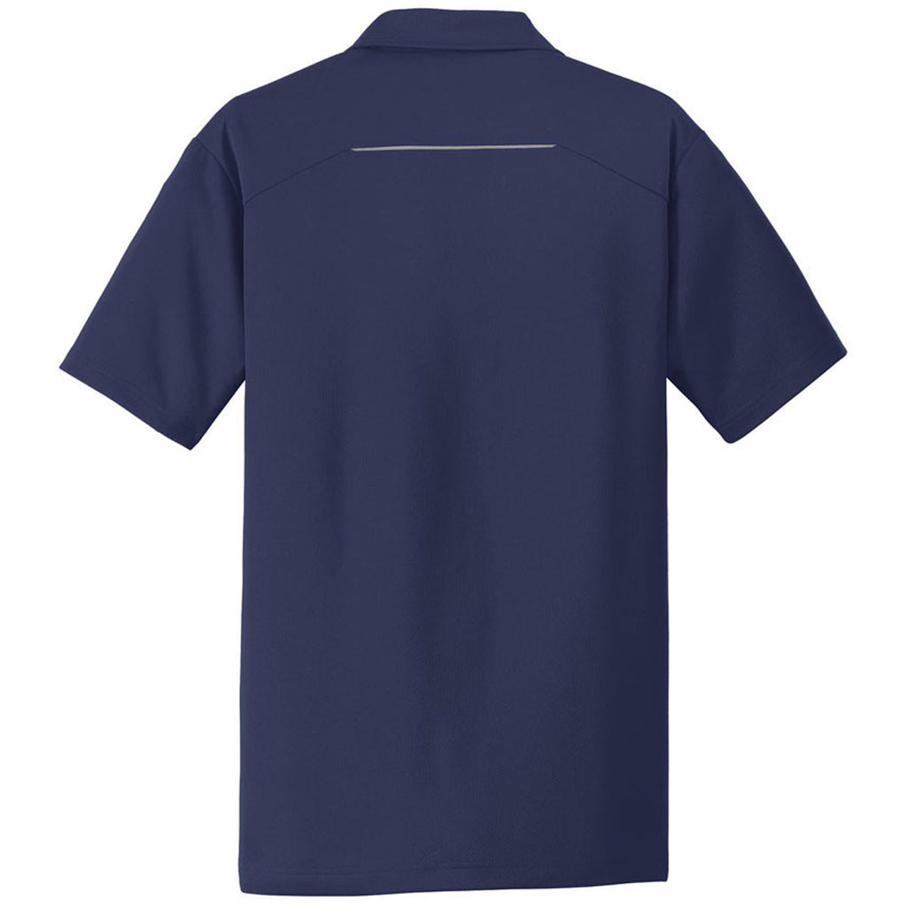 Port Authority Men's True Navy Pinpoint Mesh Polo