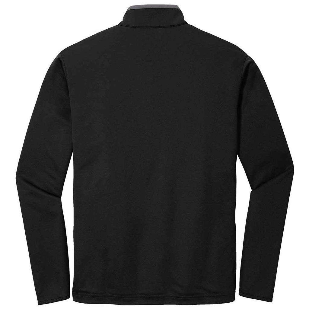 Port Authority Men's Black/Steel Grey Silk Touch Performance Quarter Zip