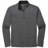 Port Authority Men's Steel Grey/Black Silk Touch Performance Quarter Zip