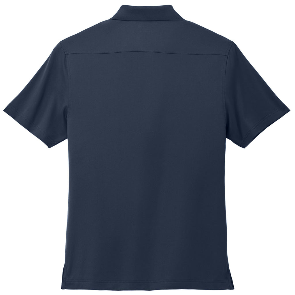 Port Authority Men's River Blue Navy City Stretch Flat Knit Polo