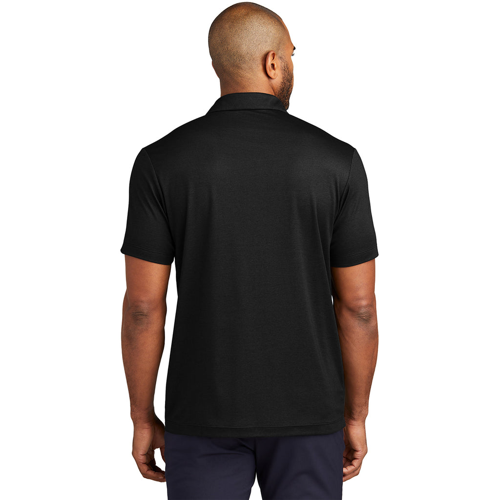 Port Authority Men's Black Heather Fine Pique Blend Polo