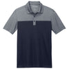 Port Authority Men's River Blue Navy/ River Blue Navy Heather Fine Pique Blend Blocked Polo