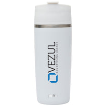 Perka White Macchiato 12 oz. Double Wall Coffee/Tea Press Mug