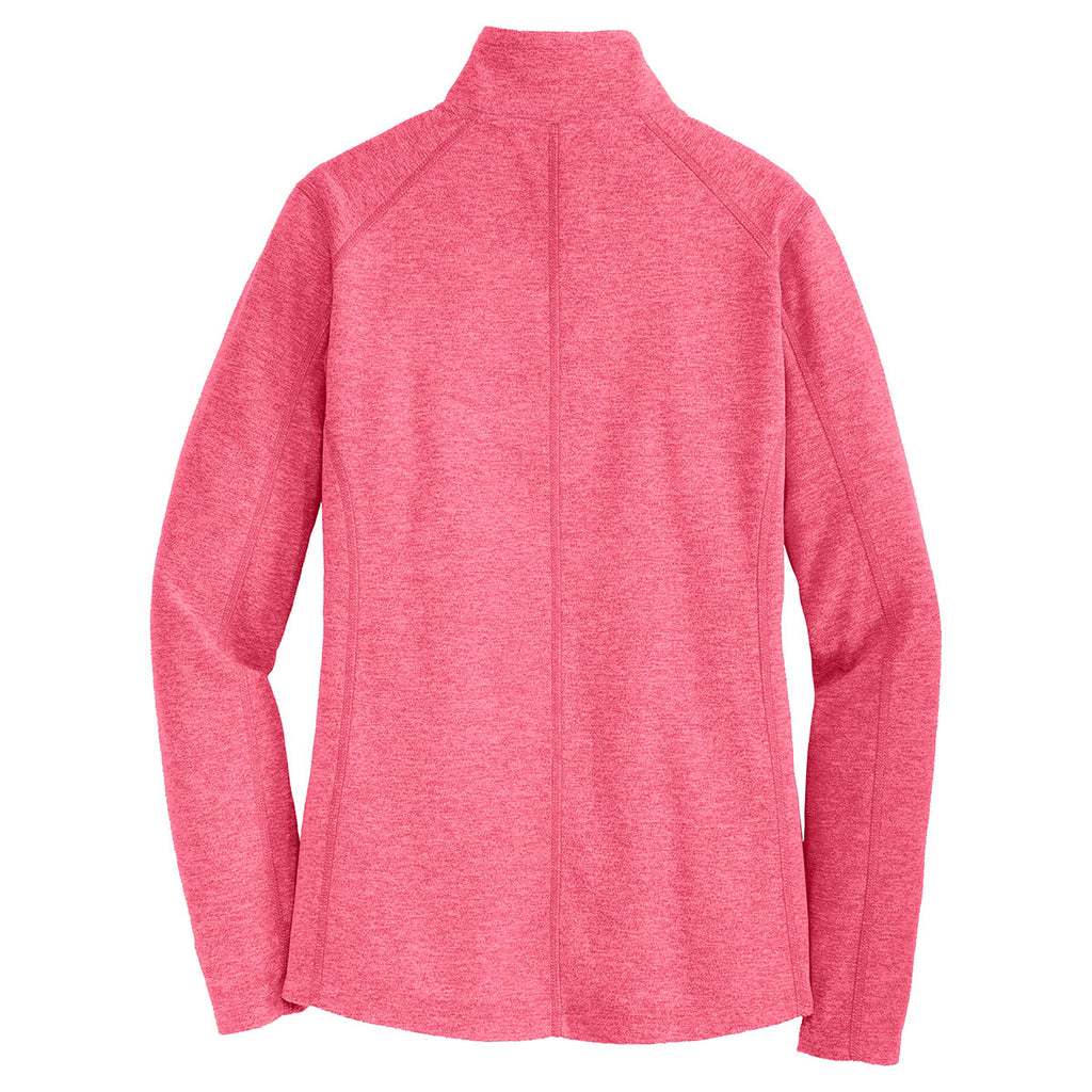 Port Authority Women's Pink Raspberry Heather Microfleece Full-Zip Jacket