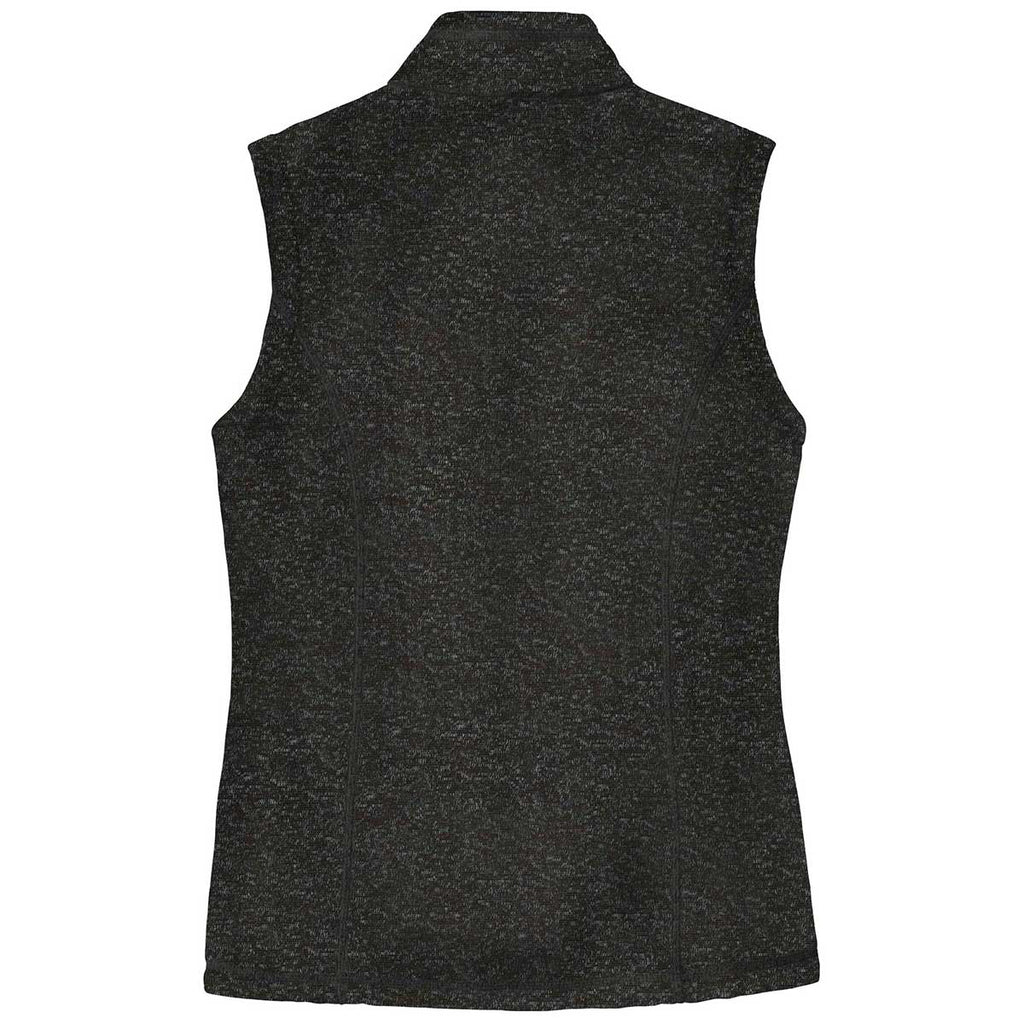 Port Authority Women's Black Heather Sweater Fleece Vest