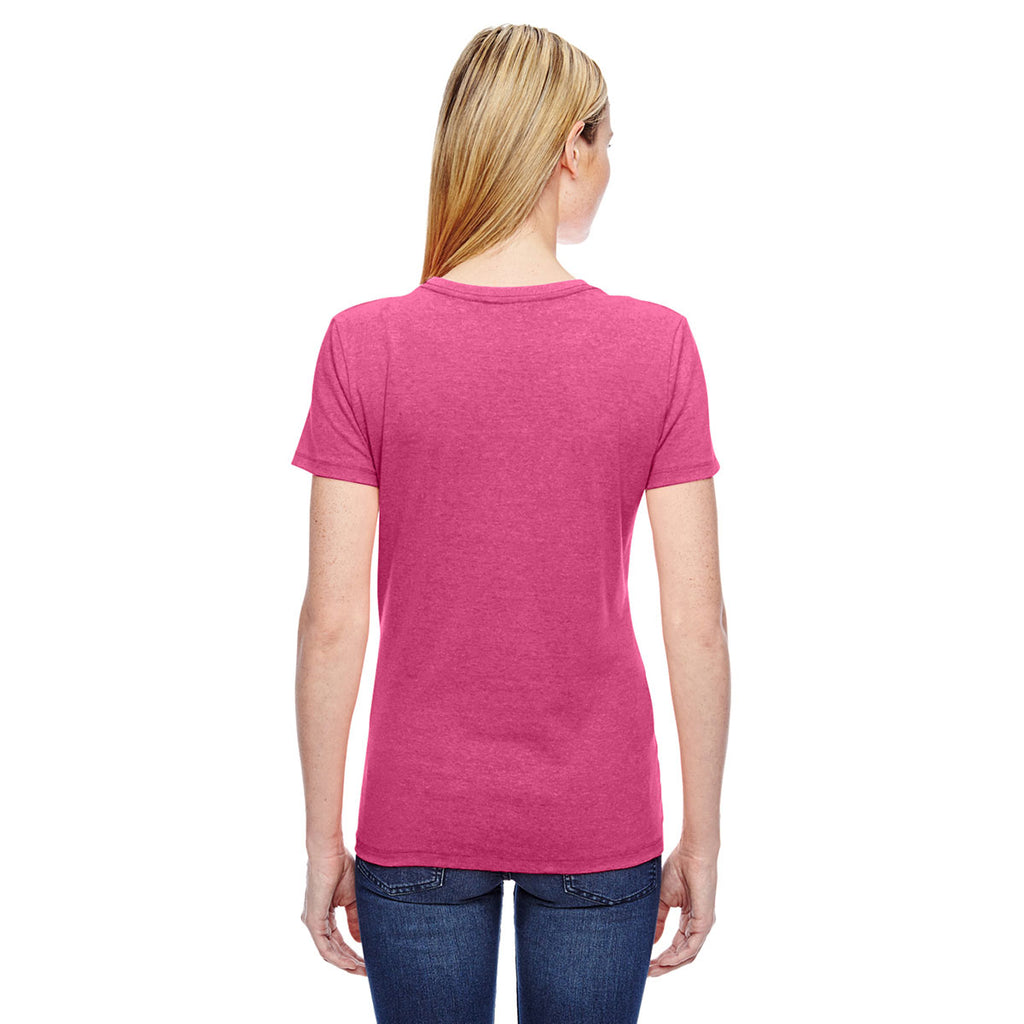 Fruit of the Loom Women's Retro Heather Pink 5 oz. HD Cotton T-Shirt