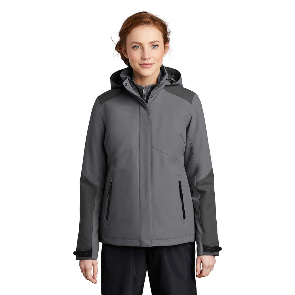 Port Authority Women's Shadow Grey/Storm Grey Insulated Waterproof Tech Jacket