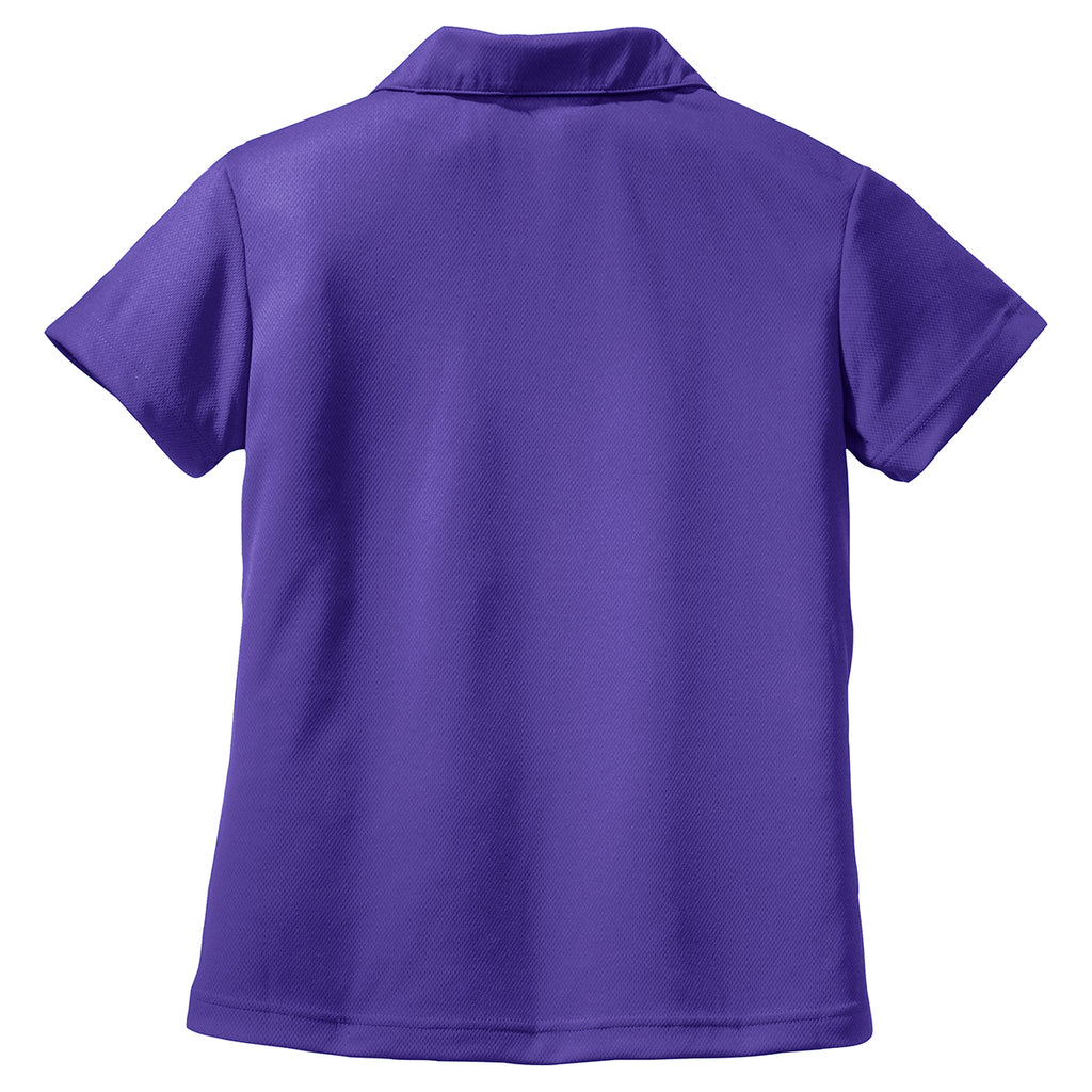 Sport-Tek Women's Purple Dri-Mesh V-Neck Polo