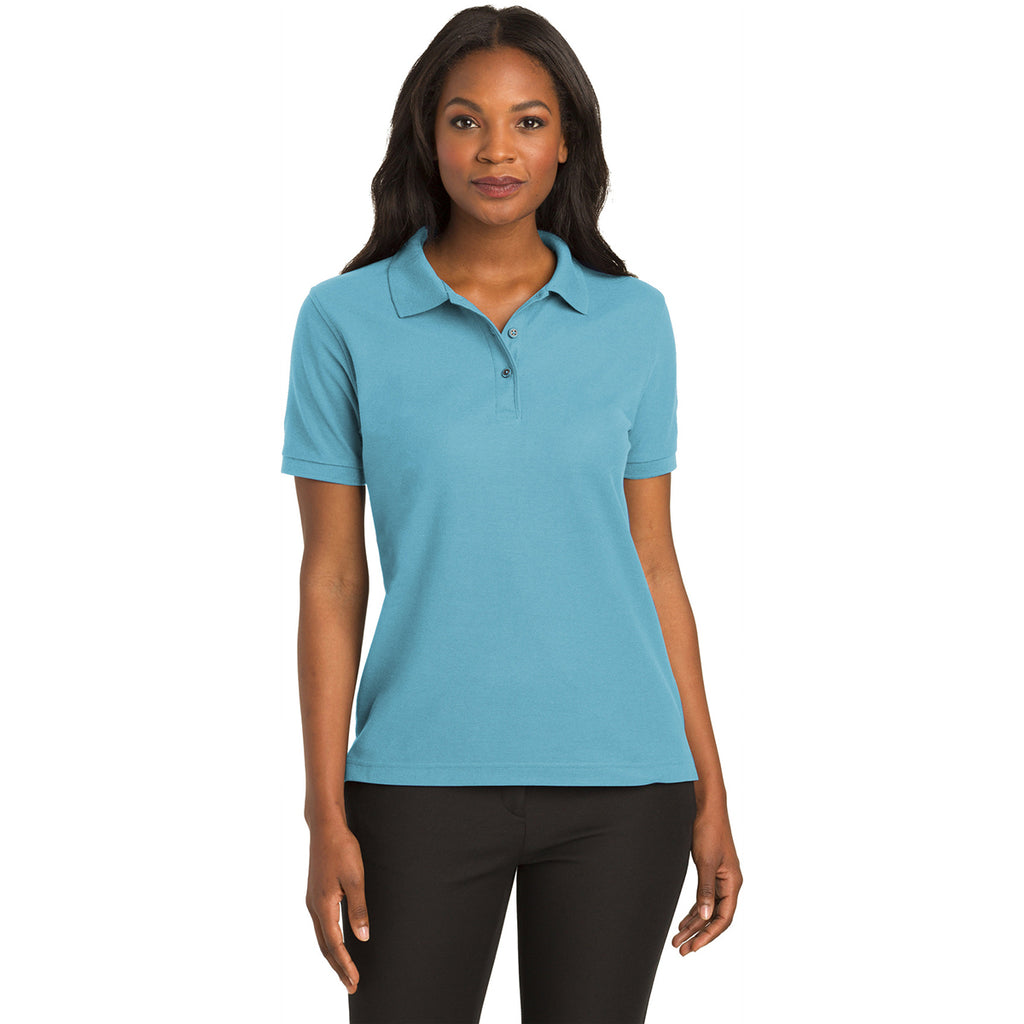 Port Authority Women's Maui Blue Silk Touch Polo