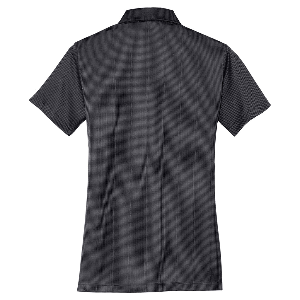 Port Authority Women's Grey Smoke Performance Jacquard Polo