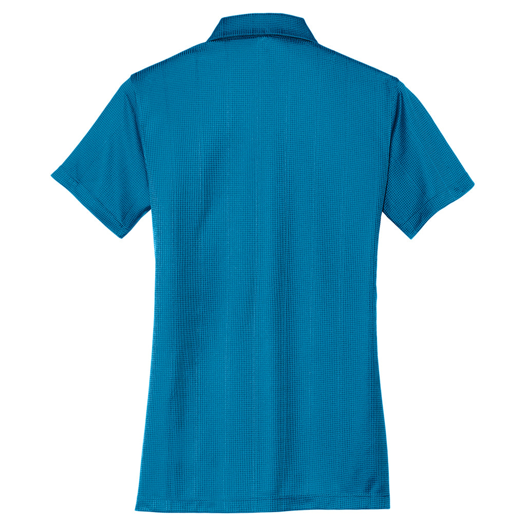 Port Authority Women's Ocean Blue Performance Jacquard Polo