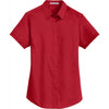 Port Authority Women's Rich Red Short Sleeve SuperPro Twill Shirt