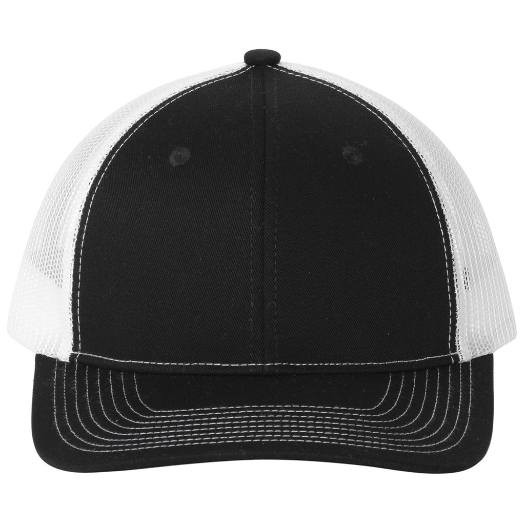 Port Authority Women's Black/ White Snapback Ponytail Trucker Cap