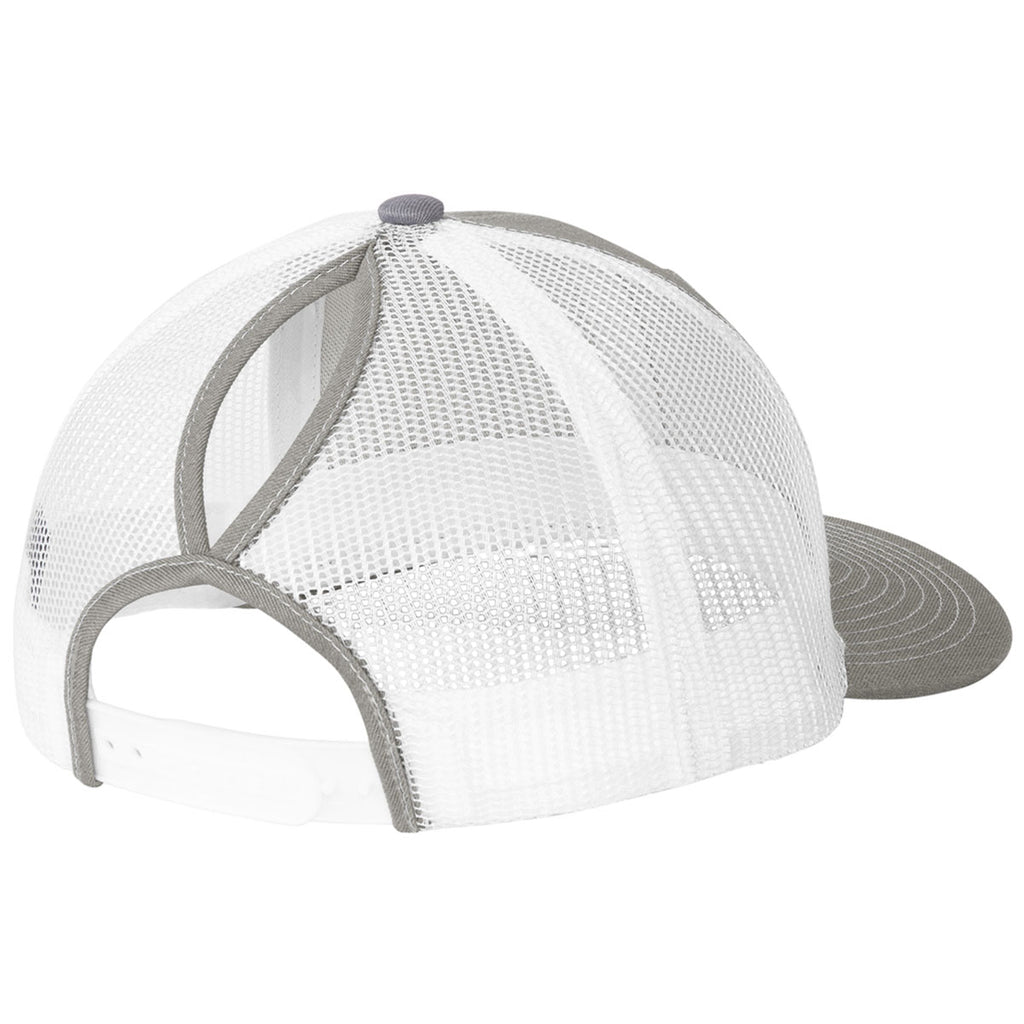 Port Authority Women's Heather Grey/ White Snapback Ponytail Trucker Cap