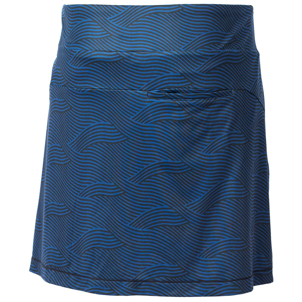 Cutter & Buck Women's Black/Indigo Wave Print Pull On Skort