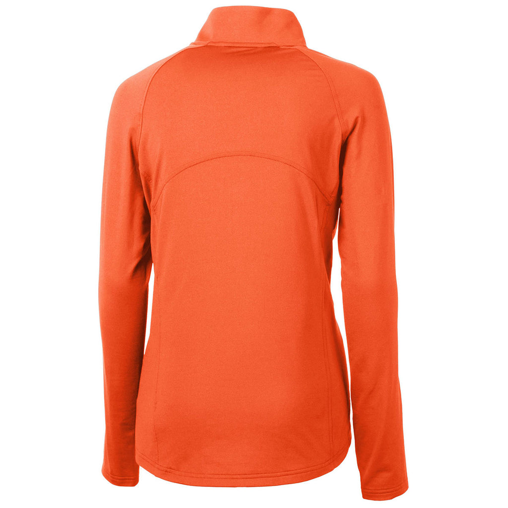 Cutter & Buck Women's College Orange Adapt Eco Knit Recycled Half Zip Pullover