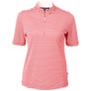 Cutter & Buck Women's Red Virtue Eco Pique Stripped Recycled Polo