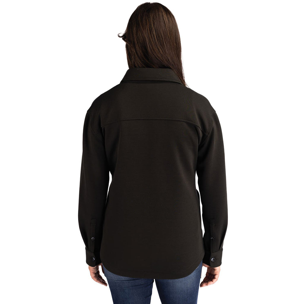 Cutter & Buck Women's Black Roam Eco Knit Shirt Jacket