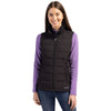 Cutter & Buck Women's Black Evoke Hybrid Eco Softshell Recycled Full Zip Vest