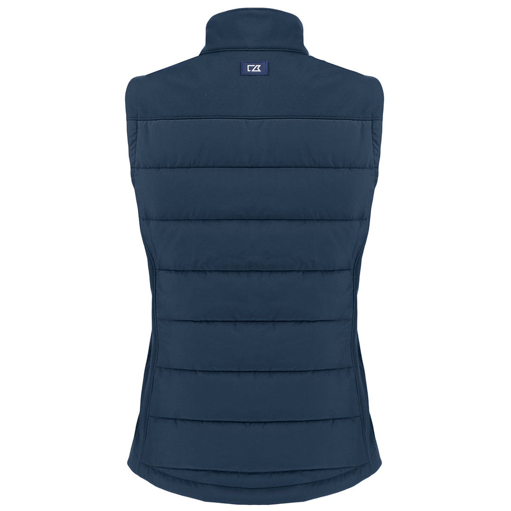 Cutter & Buck Women's Navy Blue Evoke Hybrid Eco Softshell Recycled Full Zip Vest