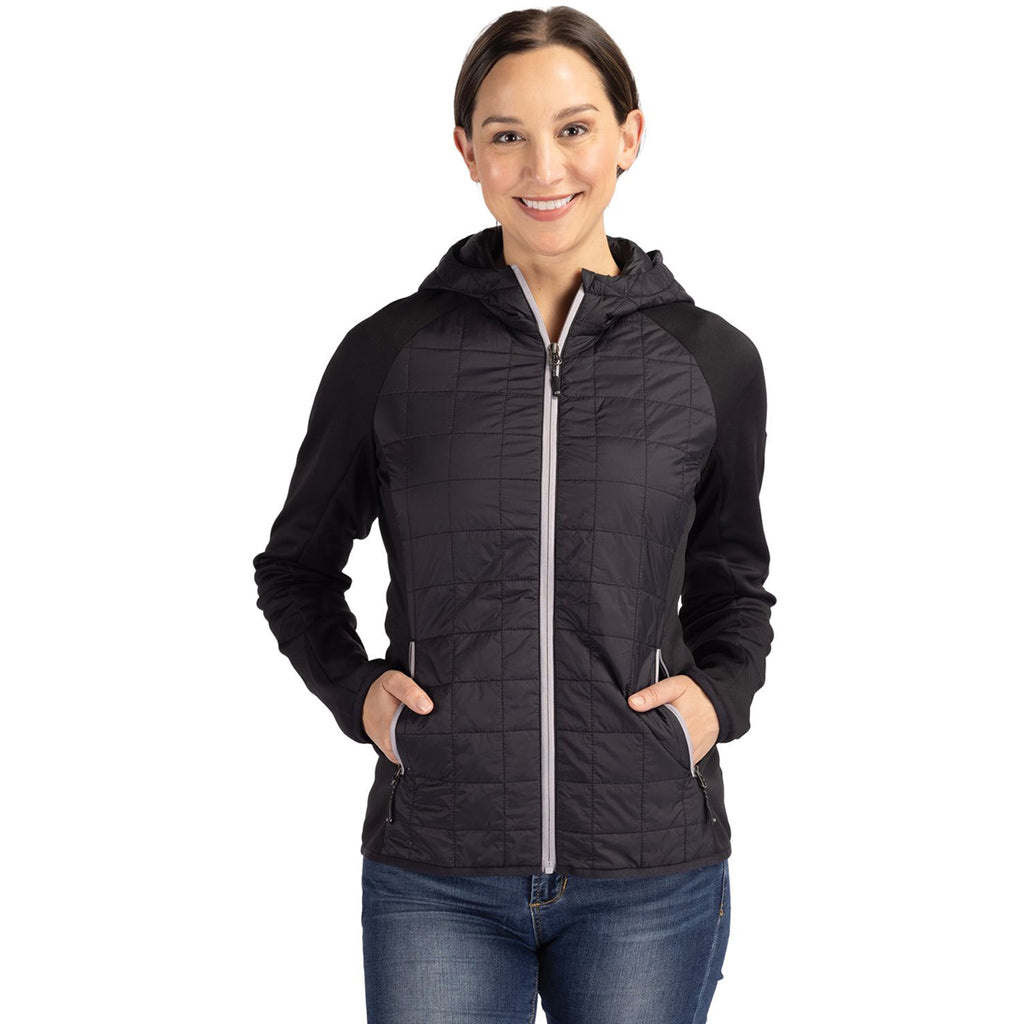 Cutter & Buck Women's Black Rainier Primaloft Eco Full Zip Hybrid Jacket