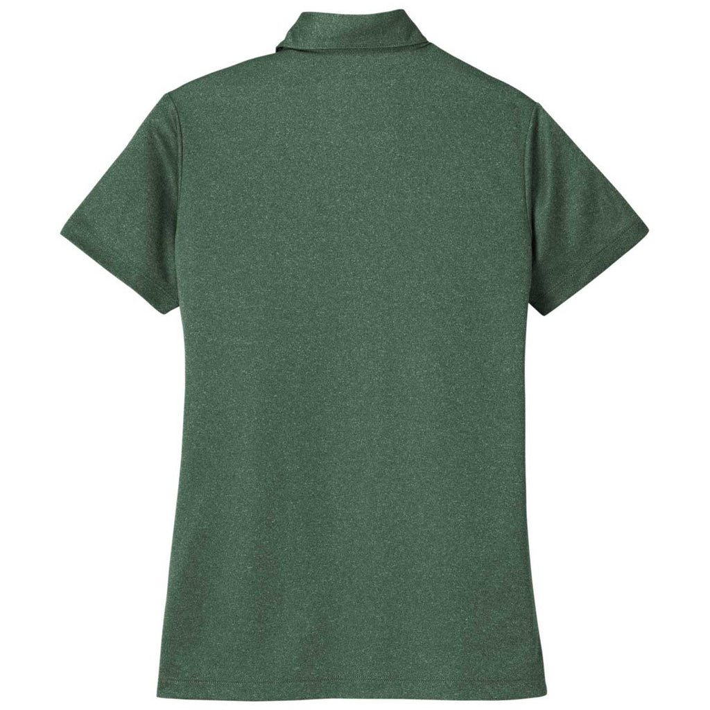 Port Authority Women's Green Glen Heather Heathered Silk Touch Performance Polo