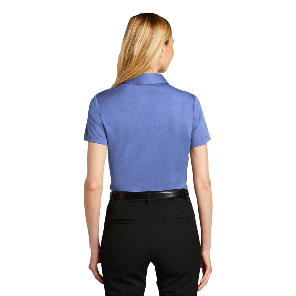 Port Authority Women's Moonlight Blue Heather Heathered Silk Touch Performance Polo