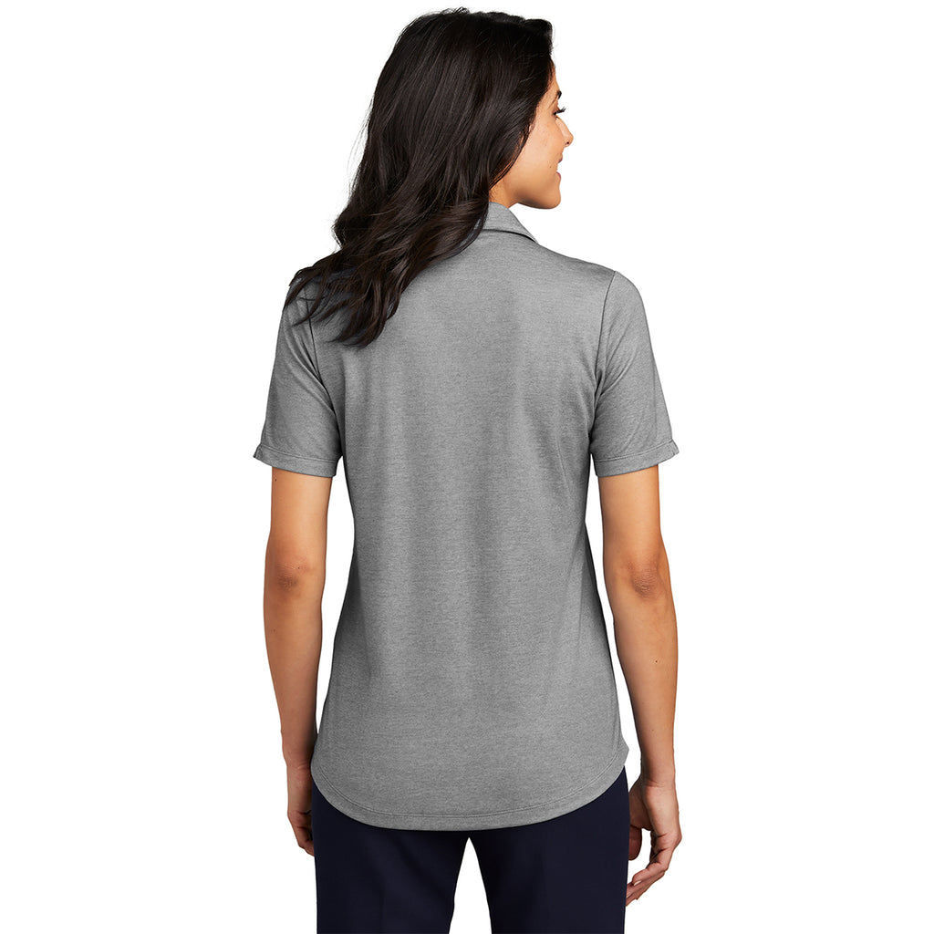 Port Authority Women's Charcoal Heather Fine Pique Blend Polo