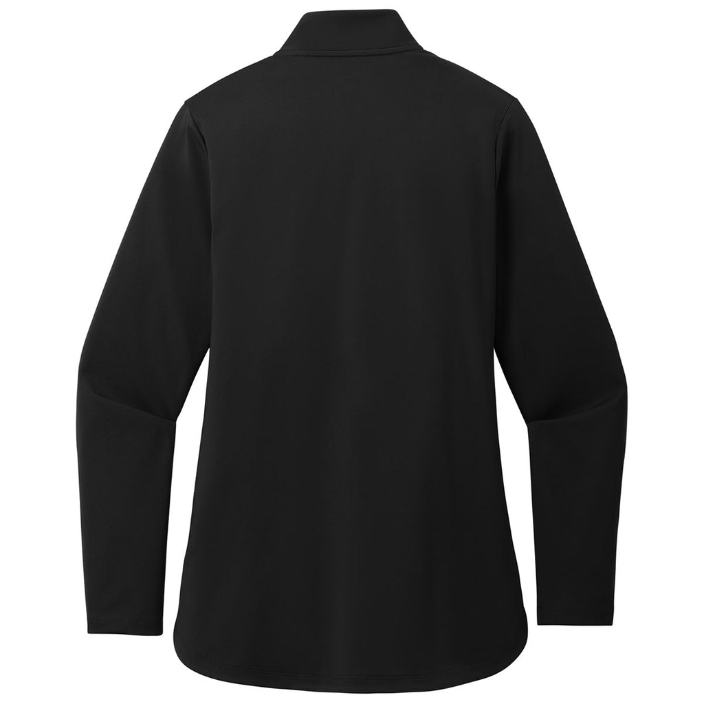 Port Authority Women's Deep Black C-FREE Double Knit 1/4-Zip