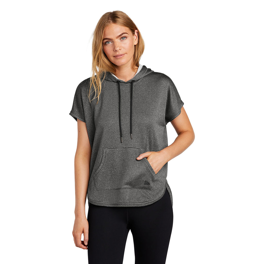 New Era Women's Graphite Heather Performance Terry Short Sleeve Hoodie