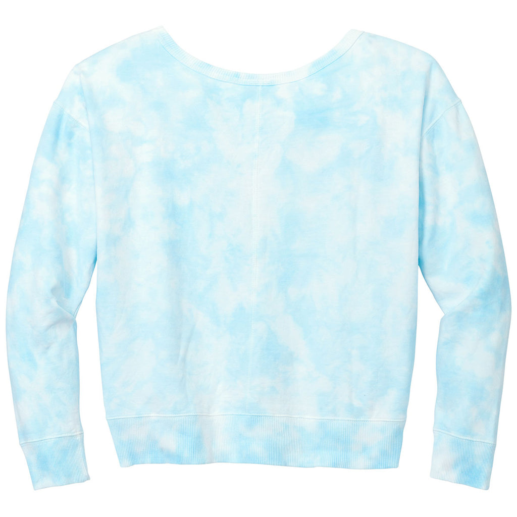 Port & Company Women's Glacier Beach Wash Cloud Tie-Dye V-Neck Sweatshirt