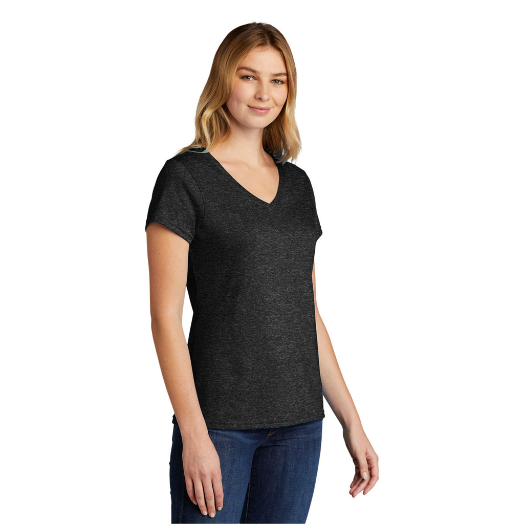 Port & Company Women's Black Heather Tri-Blend V-Neck Tee