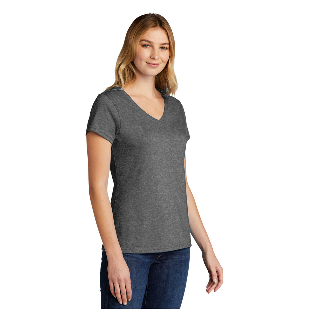 Port & Company Women's Graphite Heather Tri-Blend V-Neck Tee