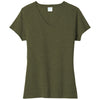 Port & Company Women's Military Green Heather Tri-Blend V-Neck Tee