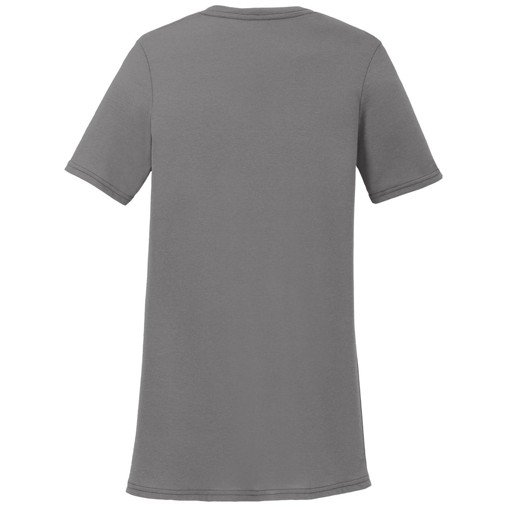 Port & Company Women's Medium Grey Performance Blend V-Neck Tee