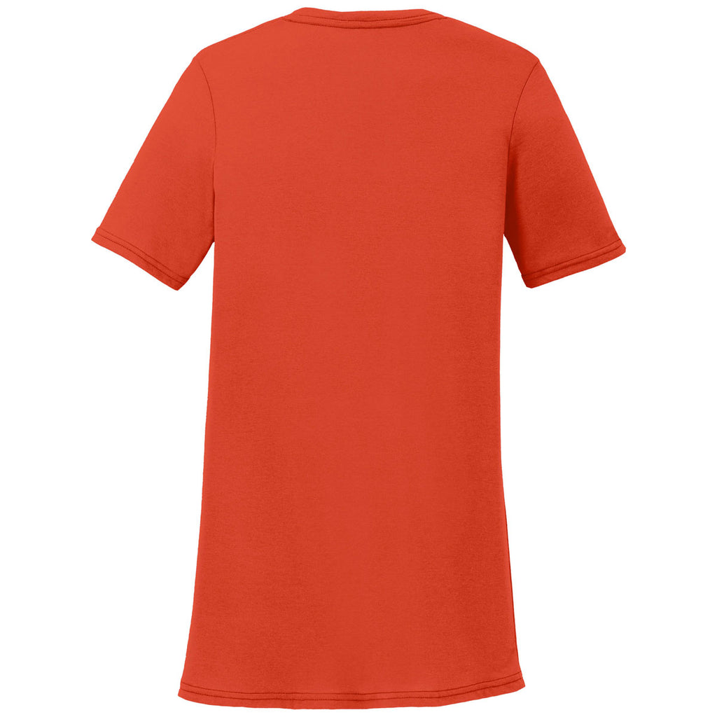 Port & Company Women's Orange Performance Blend V-Neck Tee