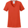 Port & Company Women's Orange Performance Blend V-Neck Tee